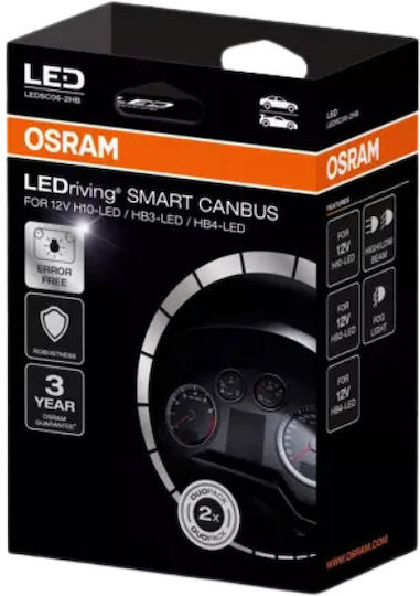 Αντάπτορες Osram Ledriving Smart Canbus 12v Led H10 Hb3 Hb4 2τμχ Ledsc06-2hb