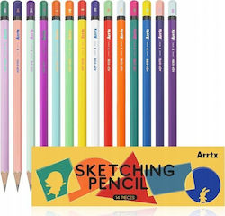Arrtx Sketch Pencils 4H 3H 2H H F HB B 2B 3B 4B 5B 6B 7B 8B 14 Pieces