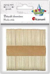Titanum Bețișoare și Lingurițe Din Lemn 15x75mm 50 Bucăți