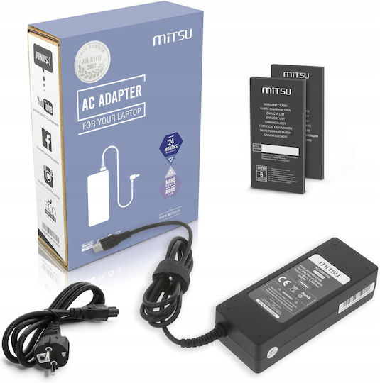Mitsu 87W Usb-C Laptop-Ladegerät Usbc 5-20,2V 3-4,3A Schwarzes Notebook