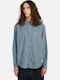 Long-sleeved Cotton Shirt Blue