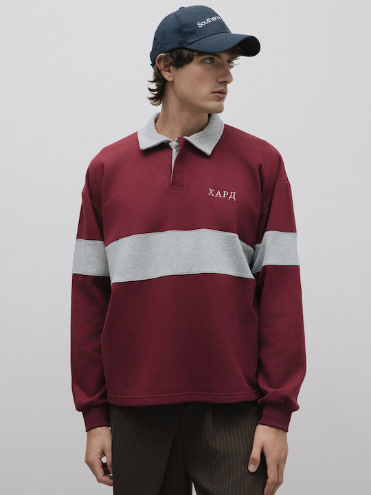 Hard.Clo Polo Μπλούζα Burgundy, Grey