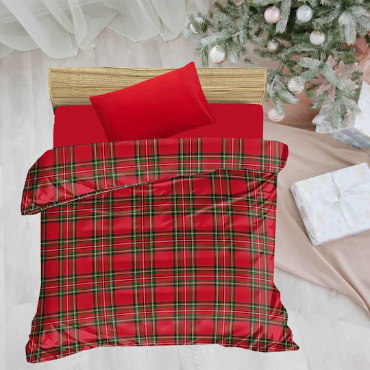Astron Italy Σετ Μονή 170x250cm Κόκκινη