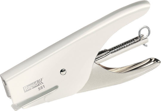 Rapid Retro Classic S51 Stapler 15 Sheets Stainless Steel White Normal Clamping 21/4 Metal 80 G/m²