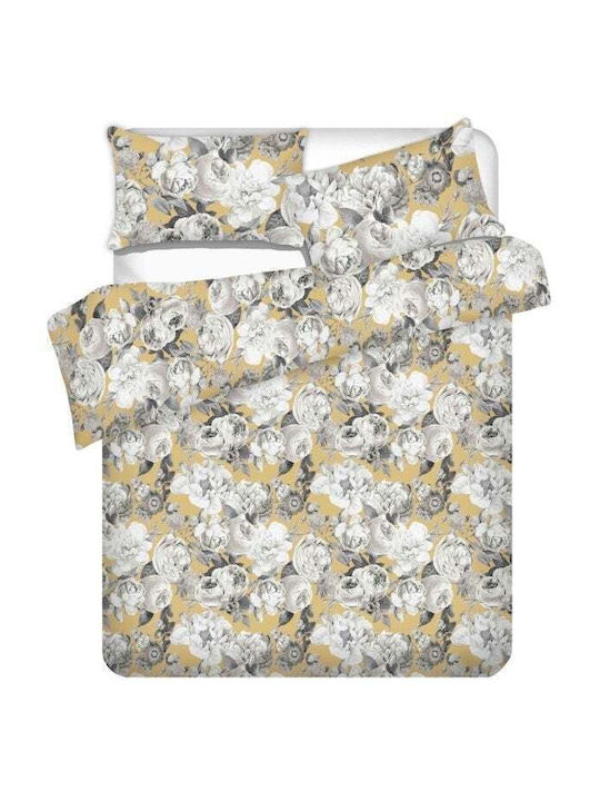 Domoletti Duvet Cover Set Cotton Double with 2 Pillowcases 200x220 Flowers