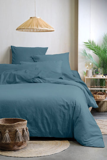 Eurofirany Bettbezug Baumwolle Einzelbett 140x200 Blau