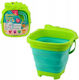 Foldable Silicone Bucket Crocodile Beach Green