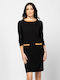 Mini Shirt Dress Knitted Black