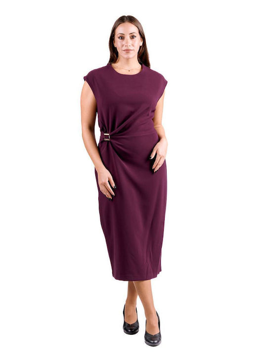 Forel Rochie Midi Fără Mâneci Violet Cireș
