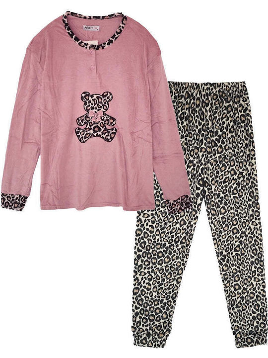 Ustyle Winter Women's Pyjama Set Pink