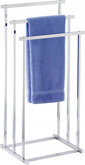 Wenko Πετσέτες Quadro Ράγα Μπάνιου Τριπλή Επιτοίχια με Βίδες ​38x84.5cm Ασημί