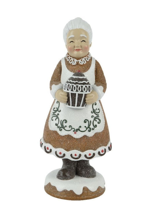 Dekorative Weihnachtsfrau Gingerbread Polyresin 31cm 306.001.0802.31