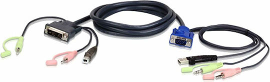 Aten Aten 2l-7dx3u KVM Cable VGA-DVI 3 M Black 3 M