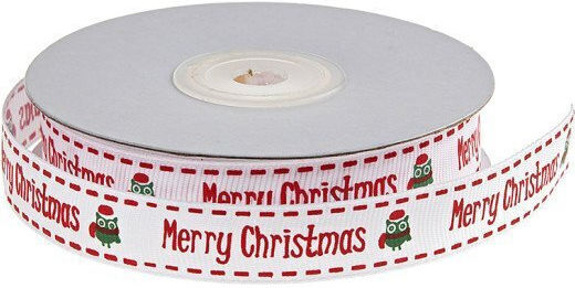 "merry Christmas" Christmas Ribbon White 1pc
