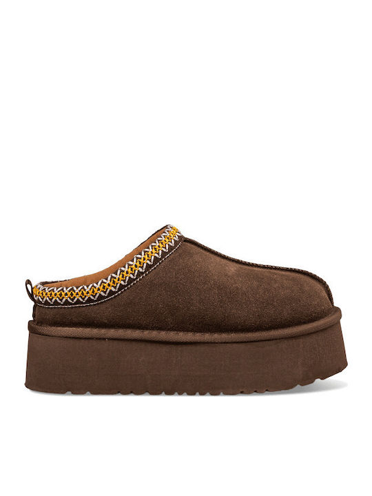 Envie Shoes Κλειστές Γυναικείες Παντόφλες Καφέ