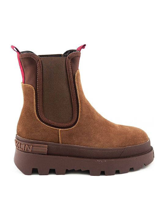 D.Franklin Leather Women's Chelsea Boots Brown