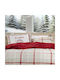 Nima Home Bliss Σετ Μαξιλαροθήκες Φανελένιες με Φάσα Beige-red 50x70εκ.