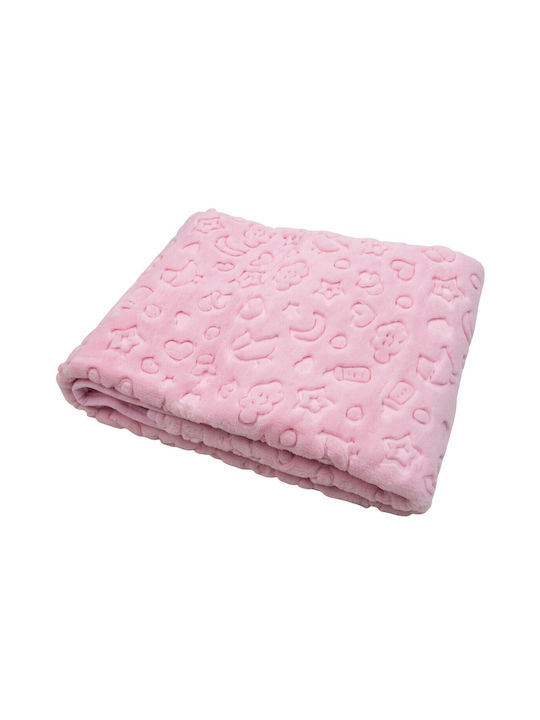 Kamtex Baby Decke Samt Rosa 100x120cm