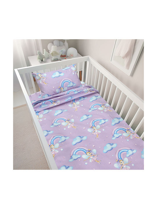 Lino Home Baby Sheets Set Crib Cotton Beige 120x180cm