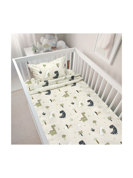 Lino Home Baby Sheets Set Crib Cotton Beige 120x180cm