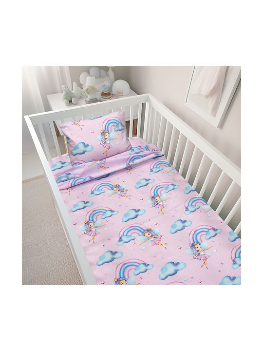 Lino Home Baby Sheets Set Crib Cotton Beige 120x180cm