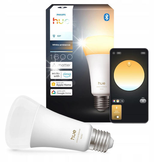 Philips Smart Λάμπα LED για Ντουί E27 Ρυθμιζόμενο Λευκό 1600lm