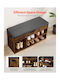 Entry Furniture with Shoe Rack & Bench Brown + Black 30x44x80cm