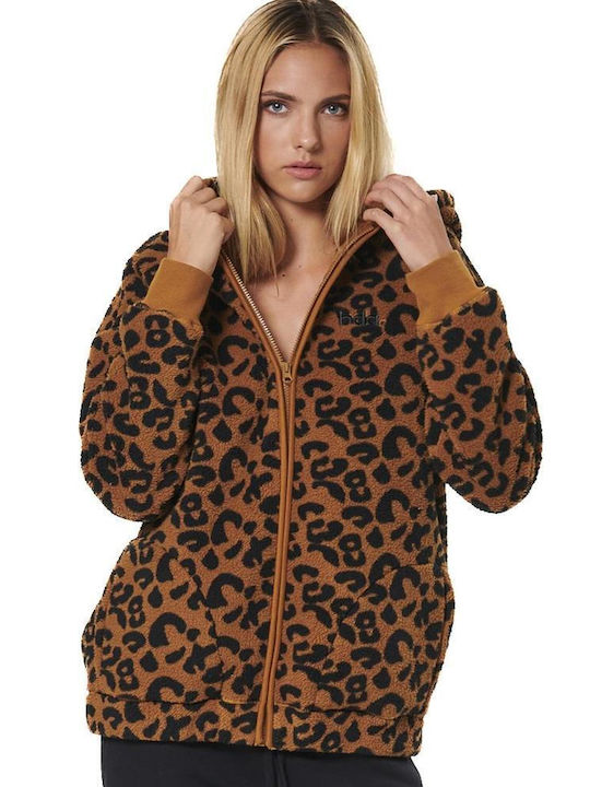 Body Action Women's Cardigan with Zipper Ecru