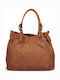 Leather Women's Shopper Bag Cognac