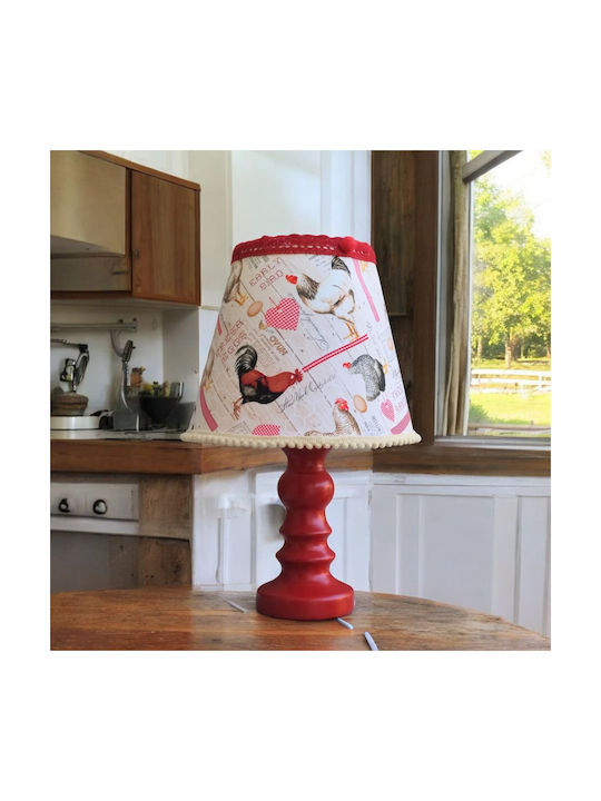 Oxygen Chicken Rooster Table Lamp for Bedside E27 with Red Shade and Base