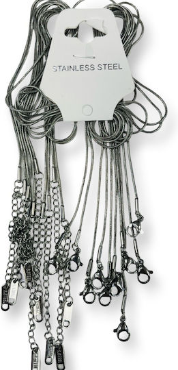 Steel Chain Silver 0.9mm 40+5cm 10 pcs