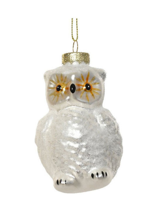 Kaemingk Owl Christmas Glass 6x5.5x9.9cm White ...