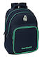 Real Madrid School Bag Trolley with Water Bottle Holder Blue 32 x 15 x 42cm