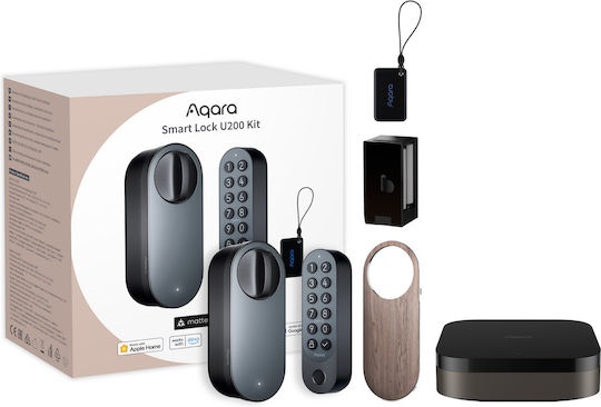 Aqara U200 Ηλεκτρονική Κλειδαριά με Σύνδεση Bluetooth Μαύρη