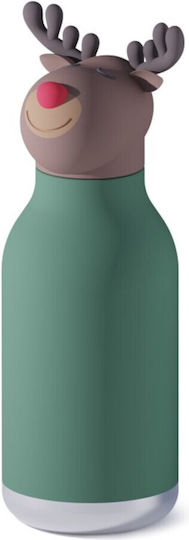 Asobu Stainless Steel Kids Water Bottle Thermos with Straw Asobu Bestie Reindeer 460ml
