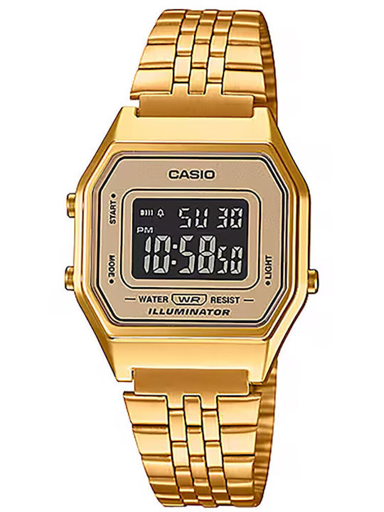 Casio Digital Women's Watch with Gold Metal Bra...