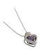 Prince Silvero Halskette Doppelter mit Design Herz aus Silber mit Zirkon