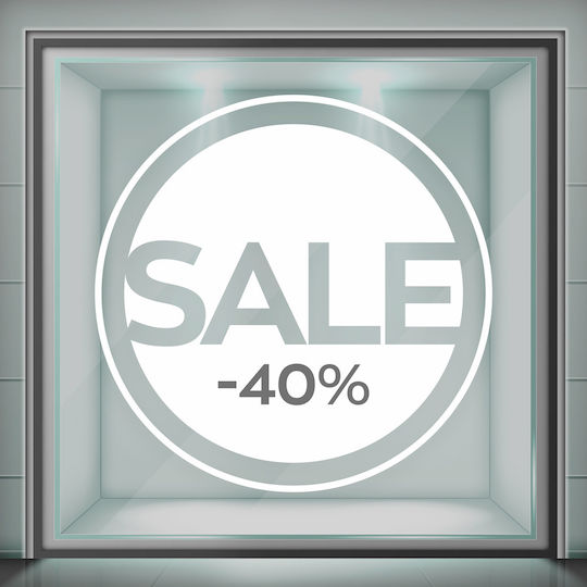 Etichetă pentru vitrine și pereți de magazin Autocolant Reduceri Circular Sale 55x55