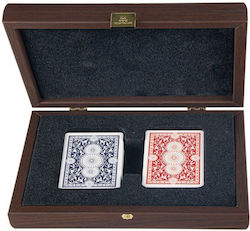 Luxury Plastic-coated Playing Cards In Dark Brown Wooden Case 24 X 17cm By Manopoulos Luxury Plastic-coated Playing Cards In Dark Brown Wooden Case 24 X 17cm By Manopoulos