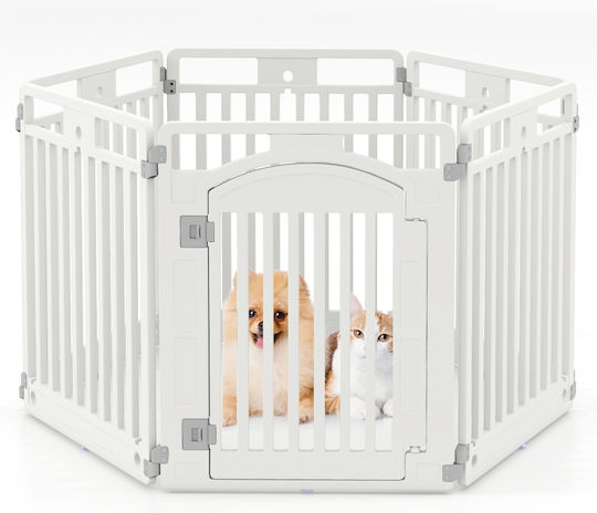 Costway Foldable Park Dog in White Color 12 x 12 x 81cm