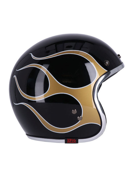 13 1/2 Magazine Skull Bucket Flames Gold Κράνος...