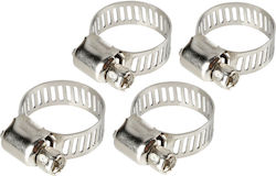 Collar Clamps Height 8mm & Diameter 13>19mm Stainless Steel 4 Pieces