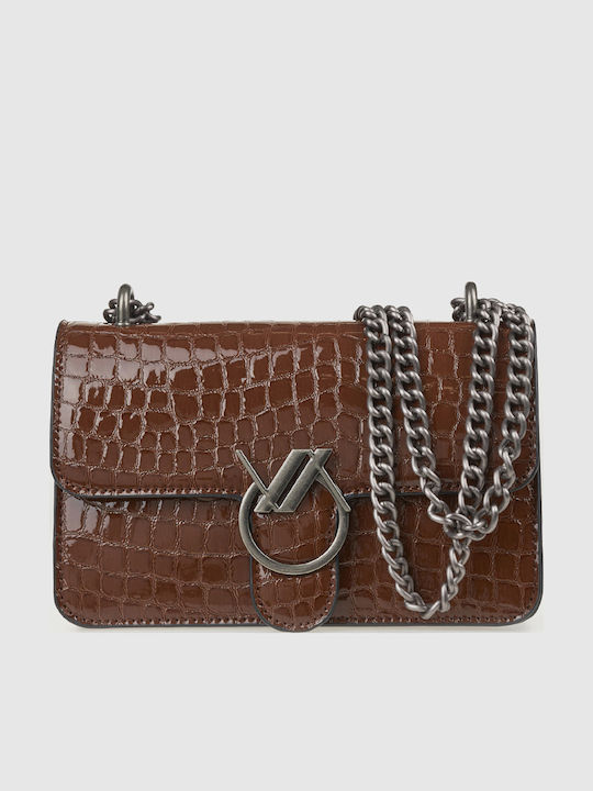 Verde Verde Damen Schultertasche Krokodilmuster...
