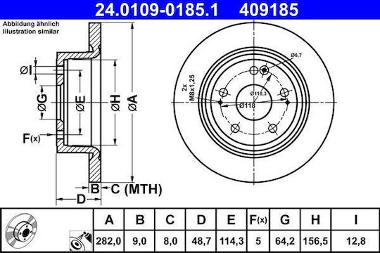 Ate Brake Disc 24.0109-0185.1