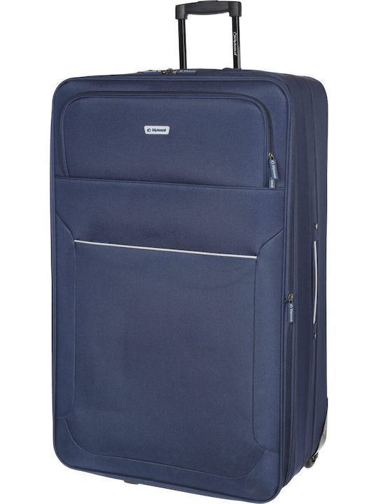 Diplomat Large The Travel Collection Μεγάλη Βαλίτσα Ταξιδίου Υφασμάτινη Μπλε με 4 Ρόδες Ύψους 74εκ.
