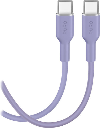 Puro Icon USB 2.0 Cable USB-C male - USB-C 60W Μωβ 1.5m