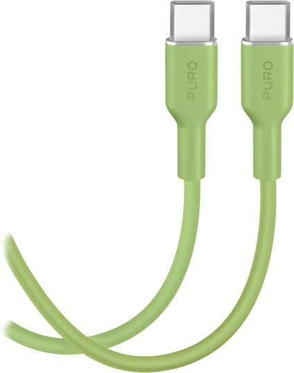 Puro Icon USB 2.0 Cable USB-C male - USB-C 60W Πράσινο 1.5m