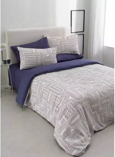 Vesta Home Set Cearșafuri King Size cu Elastic 240x270+35cm. Lorena-1 Kaφe 4buc