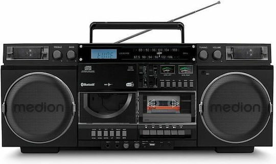 Medion Tragbares Radio-CD-Spieler mit Radio USB Bluetooth Schwarzes