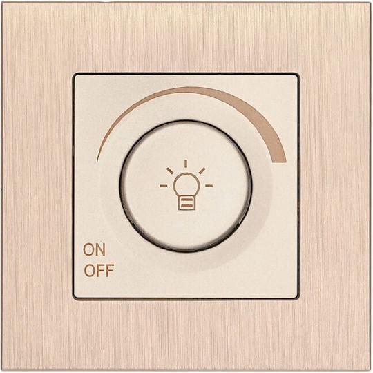 Bassiakos Recessed Dimmer Switch with LED Frame Rotary 500W in Ecru Colour